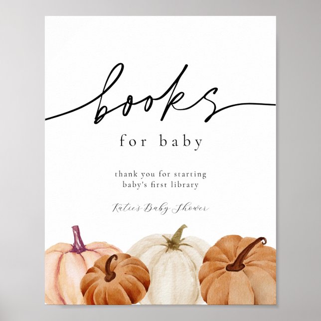 Pumpkins Bokar för Baby Sign Poster (Framsidan)