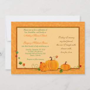 Pumpkins bröllopsinbjudan för Fall Wedding Inbjudningar