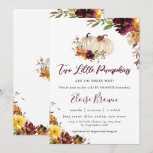 Pumpkins Burgundy Orange Blommigt Twillingars Baby