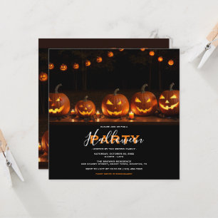 Pumpkins & Candles Halloween fest Inbjudningar