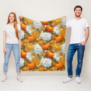 Pumpkins & Chrysanthemums Fall Design Fleecefilt