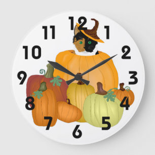 Pumpkins Clock Stor Klocka
