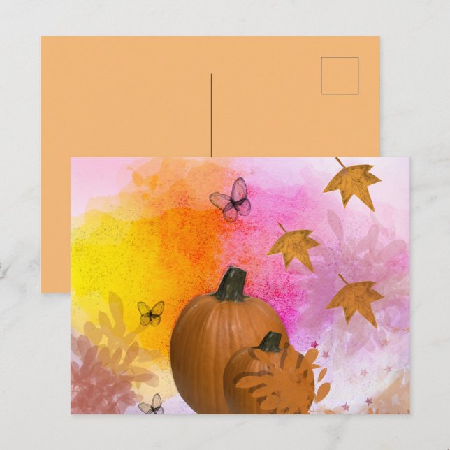 Pumpkins Collage Vykort (Fram/baksida)