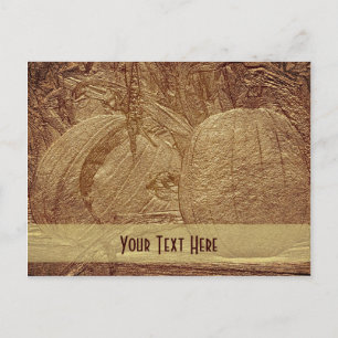 Pumpkins Cornstalks Anpassade Postcard för hösten Vykort