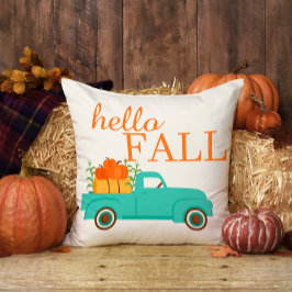 Pumpkins Cute Lastbil Family Namn Hej Fall Kudde