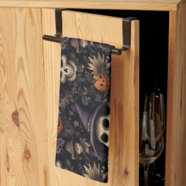 Pumpkins Döskallars Flowers Halloween Kökshandduk