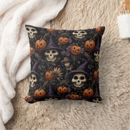 Pumpkins Döskallars Flowers Halloween Kudde