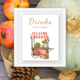 Pumpkins fall babydusch - drycker poster