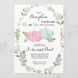 Pumpkins Fall Gender Reveal bjudan Inbjudningar