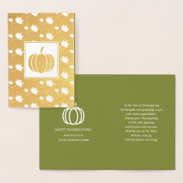 Pumpkins & Falling Löv Thanksgiving Luxury Folierat Kort