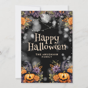 Pumpkins Family Photo Happy halloween Card Julkort