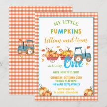 Pumpkins Födelsedagsfest Harvest Lastbil Twillinga