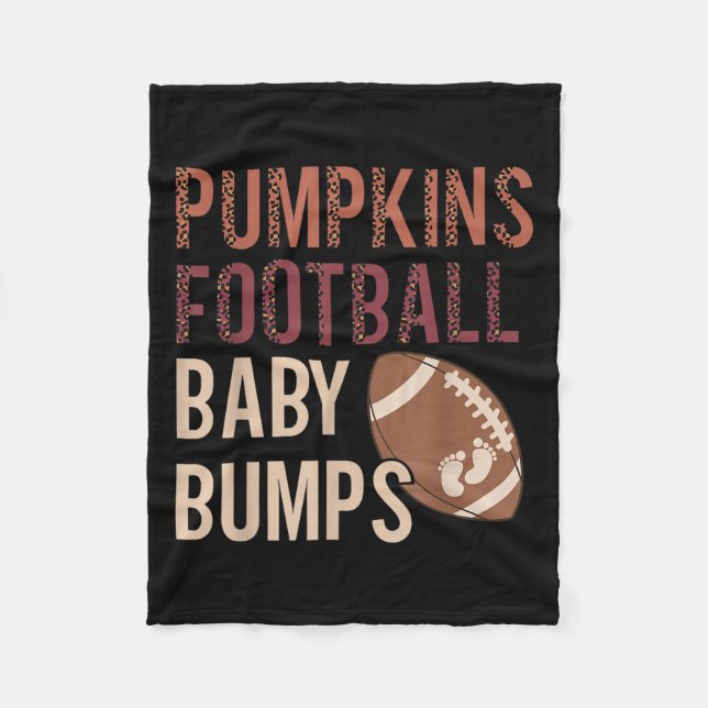 Pumpkins Football Baby Bumps Gravid Thanksgiven in Fleecefilt (Framsidan)
