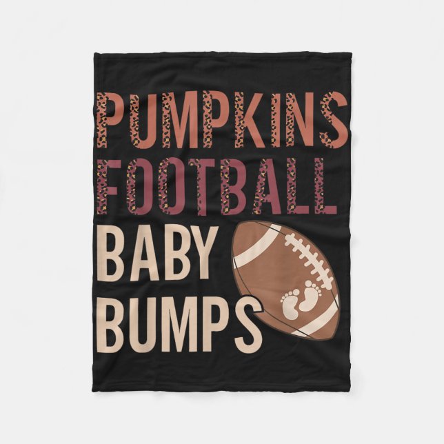 Pumpkins Football Baby Bumps Gravid Thanksgiven in Fleecefilt (Framsidan)