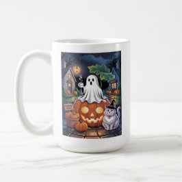 Pumpkins For Sale & Caffeine Ghost With Cat Mug Kaffemugg