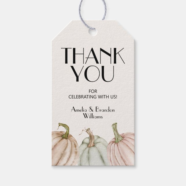 Pumpkins Gender Neutral Baby Shower Favor Presentetikett (Framsidan)
