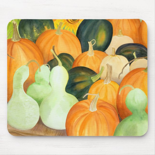 Pumpkins & Gourds Fall Mousepad Musmatta (Framsidan)