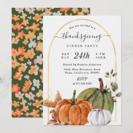 Pumpkins Guld Arch Thanksgiving Dinner Inbjudningar