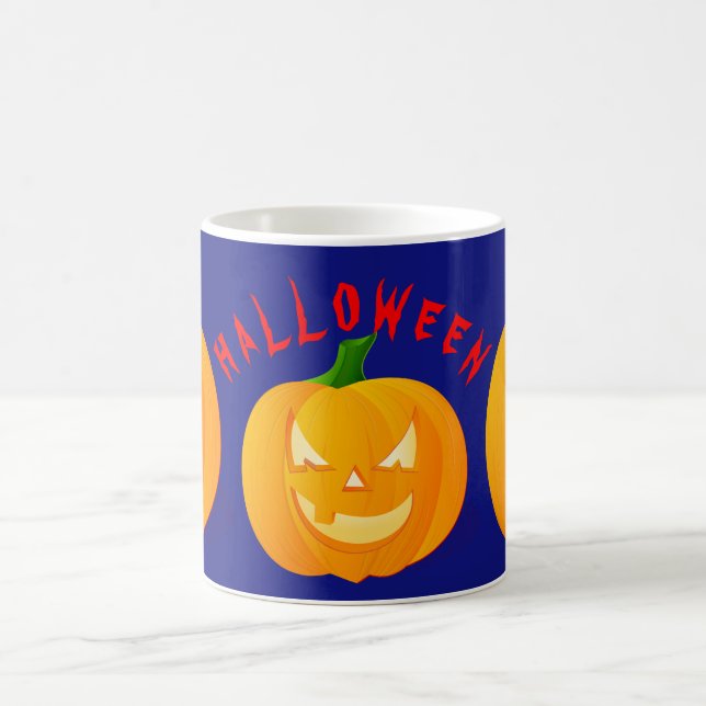 Pumpkins & Halloween Blue Coffee Mugg (Center)