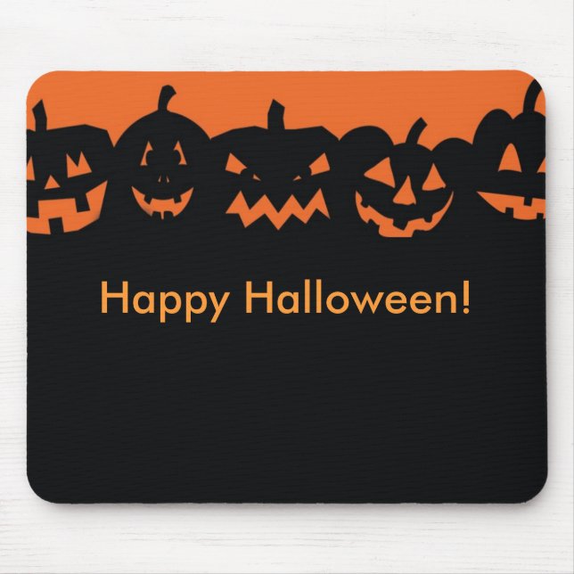 Pumpkins Halloween Helgdag Festive Mouse Pad Musmatta (Framsidan)