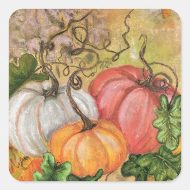 Pumpkins Halloween Sticker Fyrkantigt Klistermärke (Framsida)