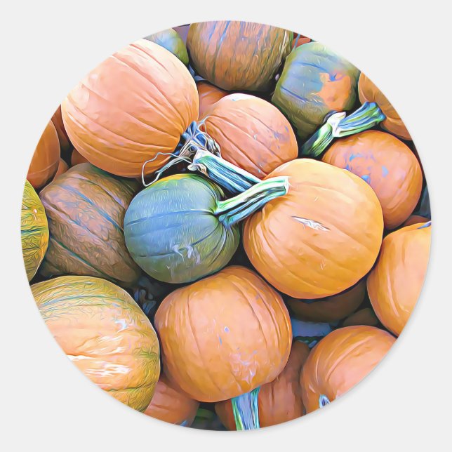 Pumpkins Halloween Stickers Runt Klistermärke (Framsida)
