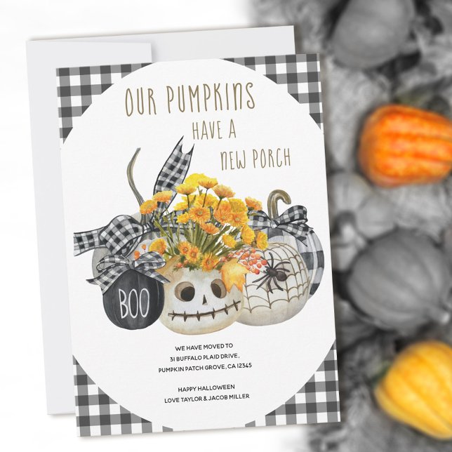 Pumpkins har New Porch Farmhouse Halloween Flytta Meddelande (available professionaly printed or as instant printable download)