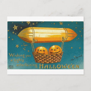 Pumpkins i Flies Basket Vykort