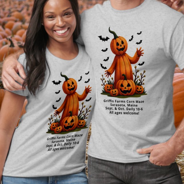 Pumpkins in Fladdermus Säsong Farm Advertising T Shirt (Skapare uppladdad)