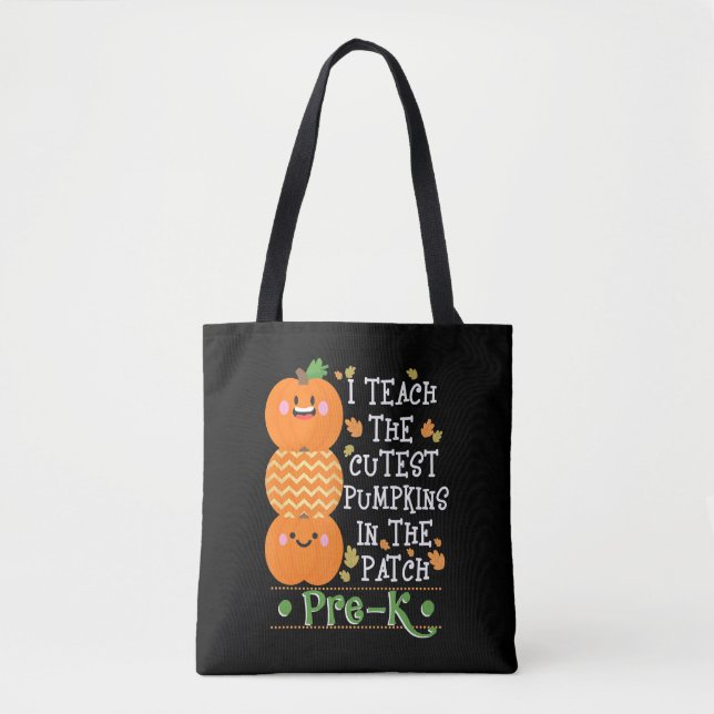 Pumpkins in Patch Pre K Halloween Teacher Tygkasse (Framsida)