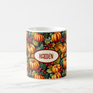 Pumpkins in the Löv with Berries Kaffemugg