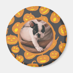Pumpkins jack o lantern Mönster med Pet Photo Magnet