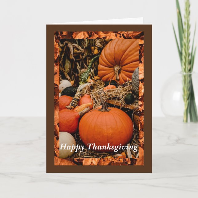 Pumpkins-kort för thanksgiving, 5 tum x 7 tum kort (Framsida)
