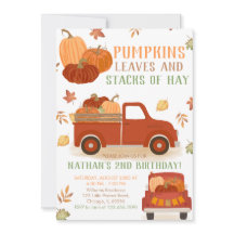 Pumpkins Löv and Stacks of Hay Birthday