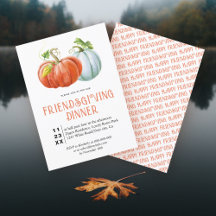 Pumpkins Lycklig Friendsgiving-bränd orange-inbjud