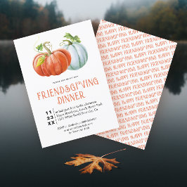 Pumpkins Lycklig Friendsgiving-bränd orange-inbjud Inbjudningar