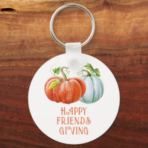 Pumpkins Lycklig Friendsgiving fall av bränd orang Nyckelring
