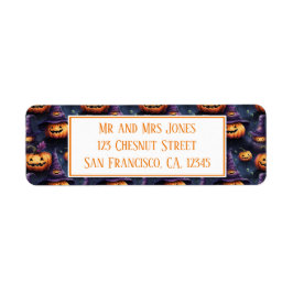 Pumpkins Magic Hats Halloween Returadress Etikett