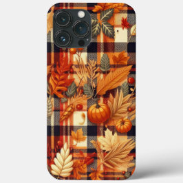 Pumpkins Maple Löv Autumn Plaid