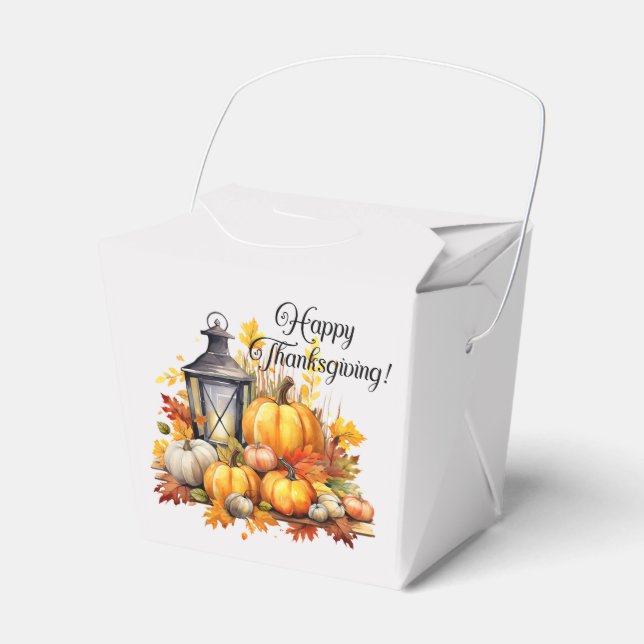 Pumpkins Maple Träd Löv Lamp Thanksgiving Presentaskar (Framsidan Sidan)