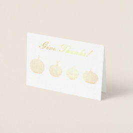 Pumpkins Modern Ge Thanksgiving  Folierat Kort