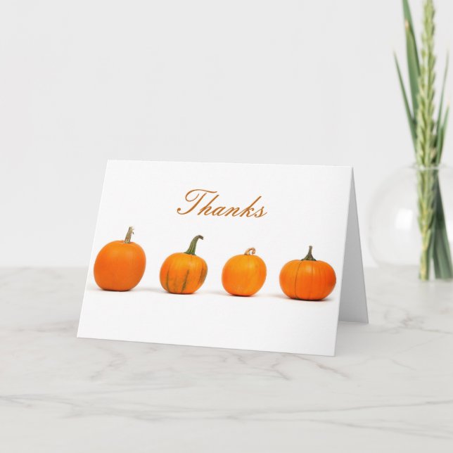 Pumpkins Modern Simple Tack-Thanksgiving Helgkort (Framsida)