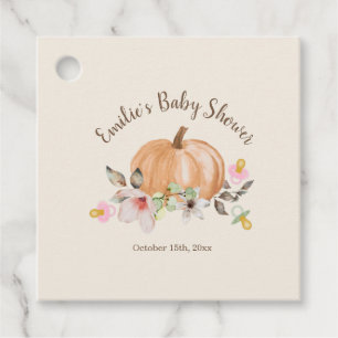 Pumpkins & Nappar Blommigt Fall Baby Shower Gåvor Etiketter