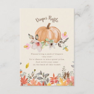 Pumpkins Nappar Fall Baby Shower Raffle Tilläggskort