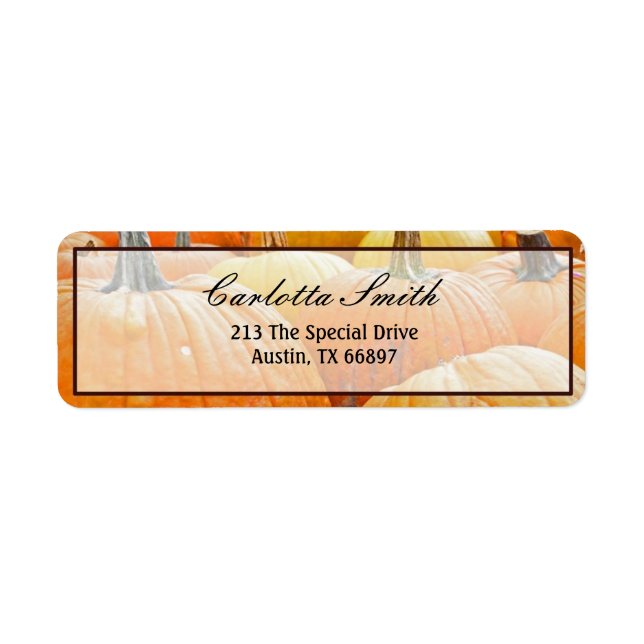 Pumpkins nyck returadress etikett (Framsidan)