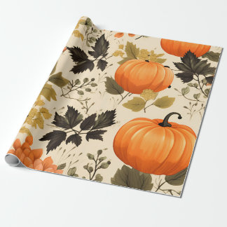 Pumpkins och Autumn Blooms Presentpapper