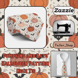 Pumpkins och Fladdermus Halloween Mönster Slips