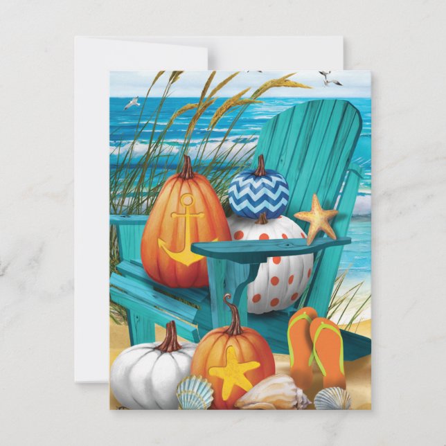 Pumpkins on the Beach Flat Card (Framsida)
