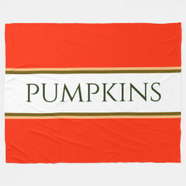 PUMPKINS Orange Brun vit Rand i höst Fleecefilt