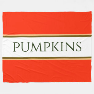 PUMPKINS Orange Brun vit Rand i höst Fleecefilt